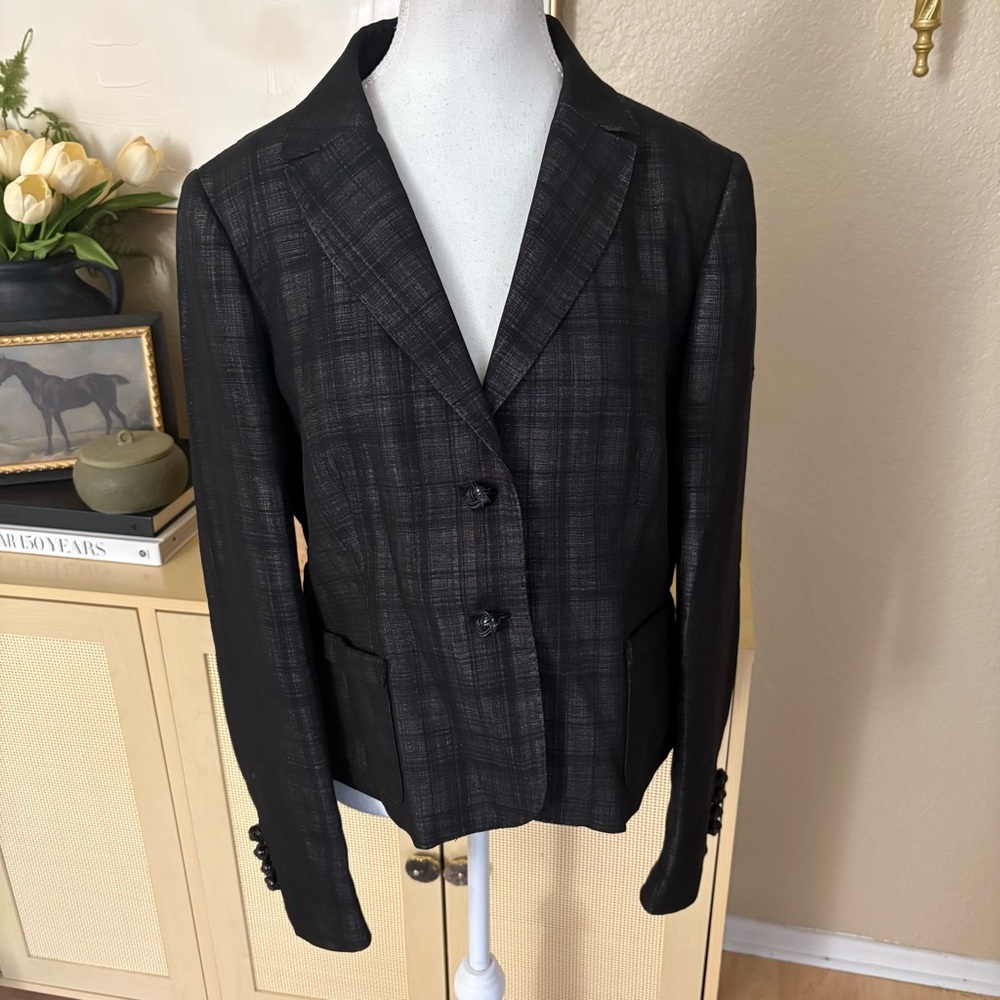 PIAZZA SEMPIONEโ Wool Blend Plaid Blazer Size 50 US 14